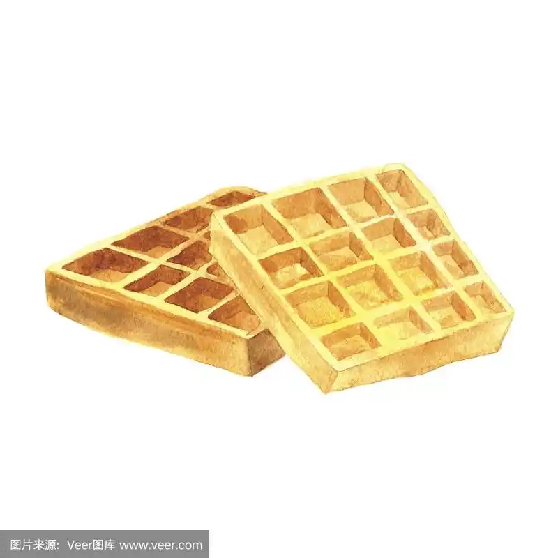 矢量,水彩画,华夫饼,水彩画颜料,牛奶瓶