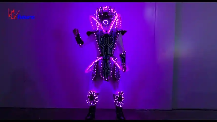 led赛博朋克发光服上身效果