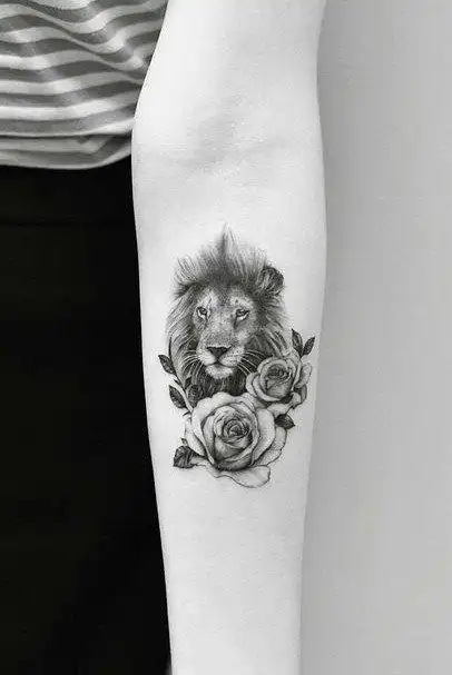 超好看的动物纹身图案狮子头纹身5