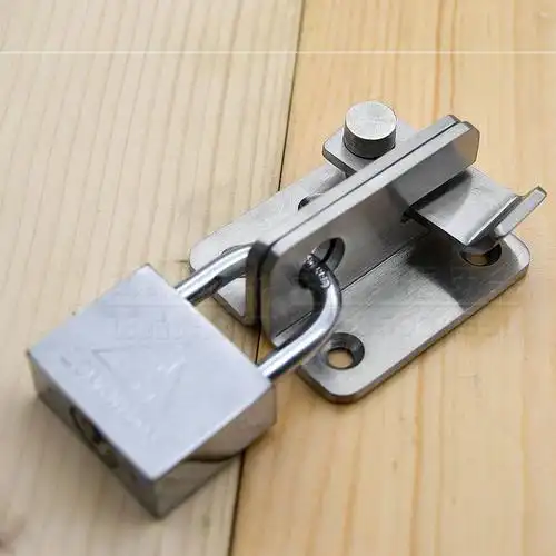 不秀防盗铁门门栓门扣明装门锁防盗门插销琇绣明插销