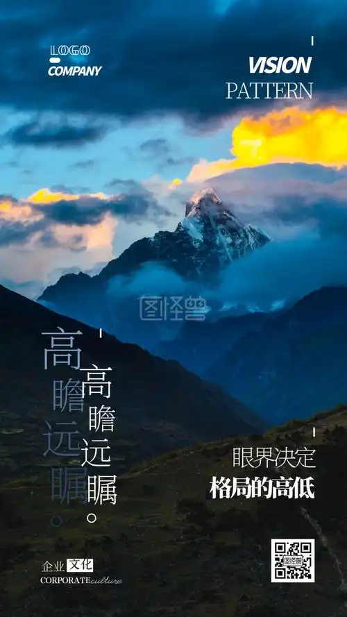 眼界格局企业文化宣传摄影图手机海报