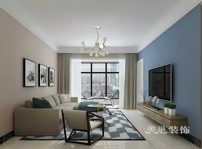 郑州美巢新城尚郡93平三室两厅装修现代简约风格效果图