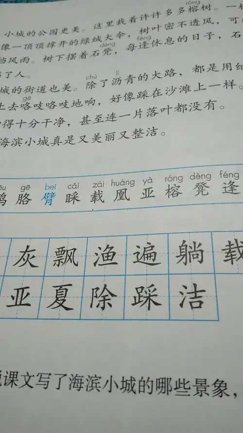 朗读三年级课文海滨小城三