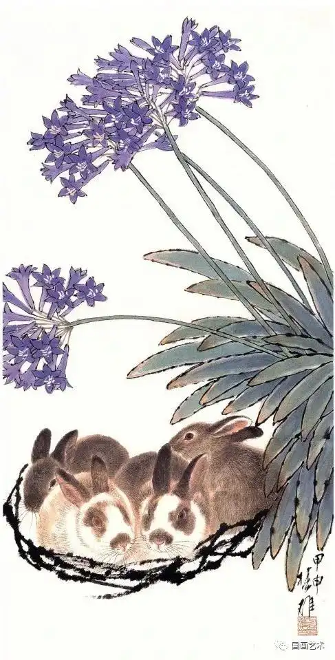 现当代名家方楚雄画兔作品欣赏