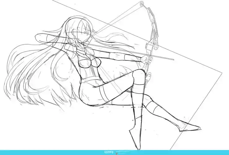 《构图练习之草稿绘制—动漫人物构图基础的练习》by rh-66-113