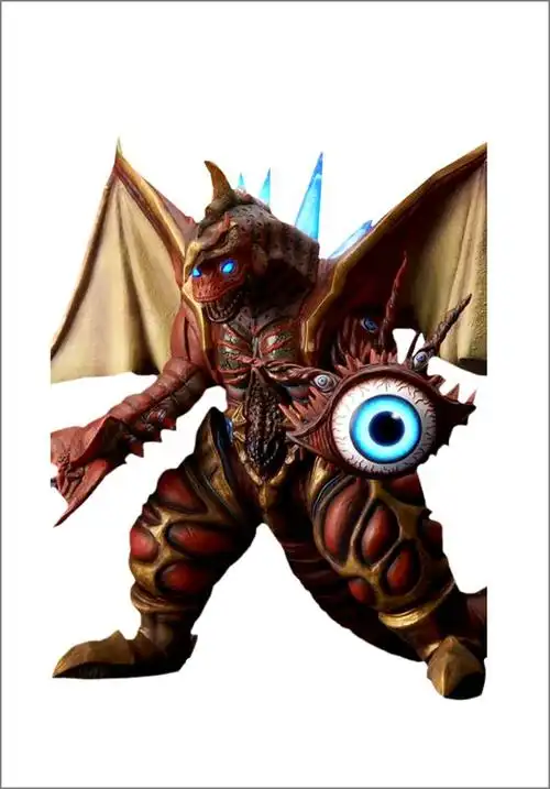 帝王,是由在平成三部曲(迪迦,戴拿,盖亚)中出现的5只超古代怪兽合体而