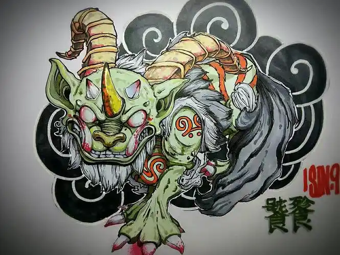 饕餮.手绘插画练习