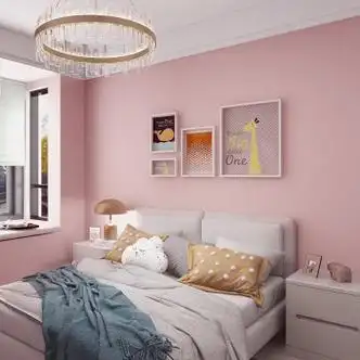 tlxt粉色壁布轻奢羊绒儿童女孩卧室全屋无缝背景墙布 浅粉色21-78