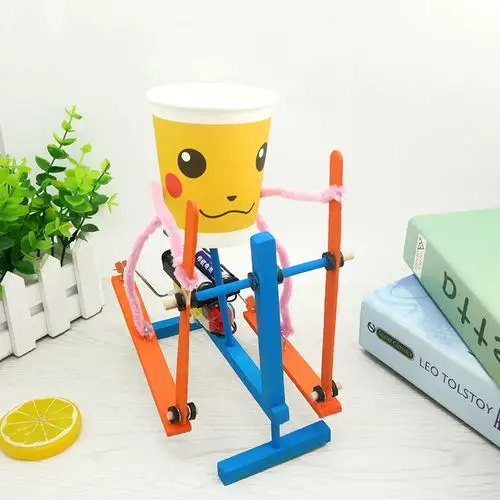 diy健身机器人 科技小制作小发明益智玩具创意手工科学环保材料包