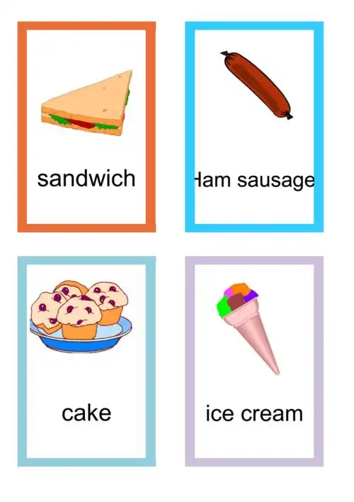 儿英语趣味卡片-食物.pdf 4页