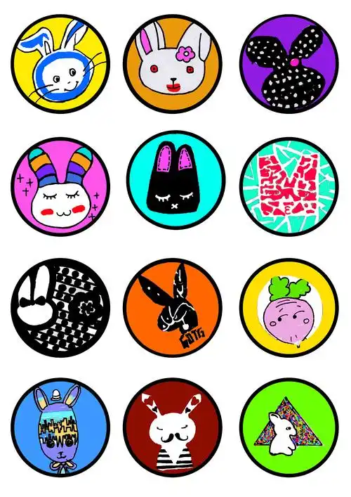 创意兔子胸章设计