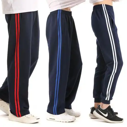 秋冬深蓝两道杠学生校服裤子二条杠男女初高中棉厚款校服裤包邮