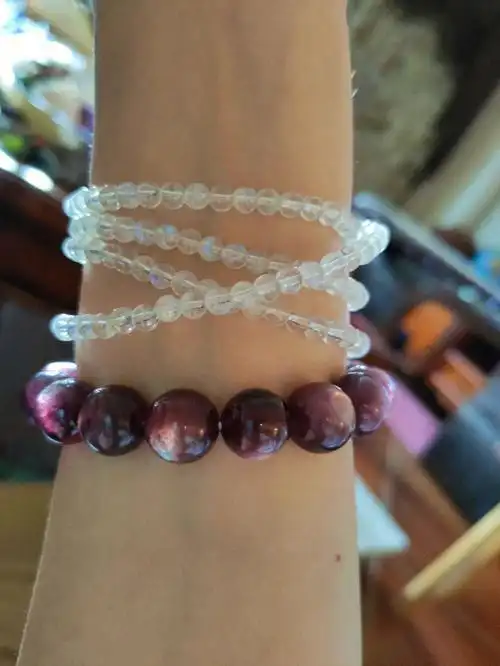 紫锂云母冰种月光石