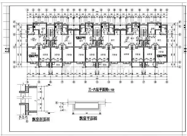 某市单元式高层住宅建筑施工图cad规划详图