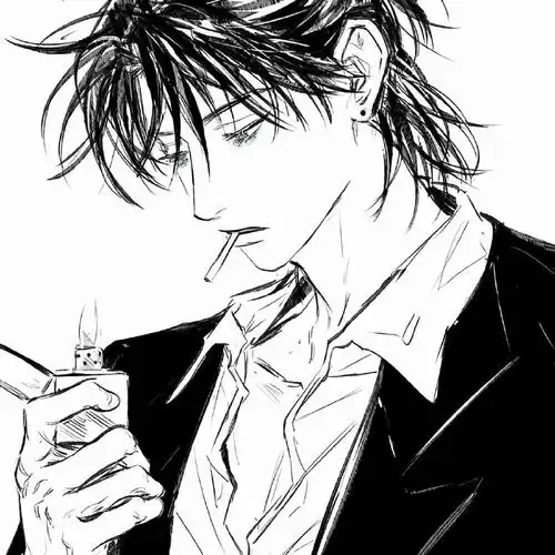 冷酷的黑白男生头像