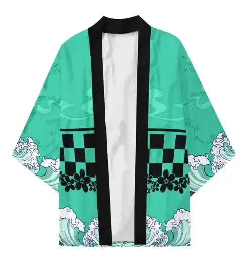 新款动漫鬼灭之刃角色服cos短款新款和服披风羽织外套睡衣开衫