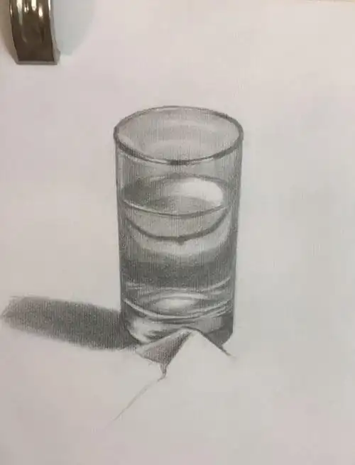 铅笔-素描静物材质课-装水的玻璃杯来源于此课程讲师:大军2021-06-25