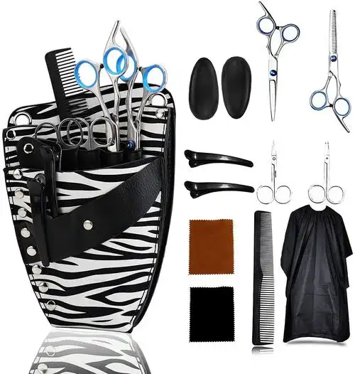 理发剪刀套装美发工具精美发型包适用于理发师沙龙家用 12 件装