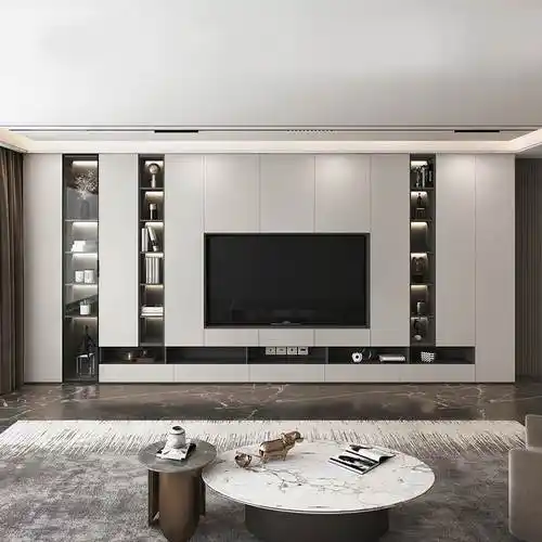 电视背景墙柜子一体客厅