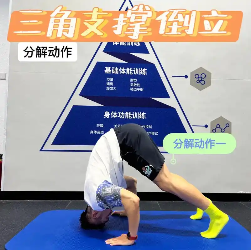 三角支撑倒立动作分解.倒立的好处有很多,可以改善神经系统,对 - 抖音