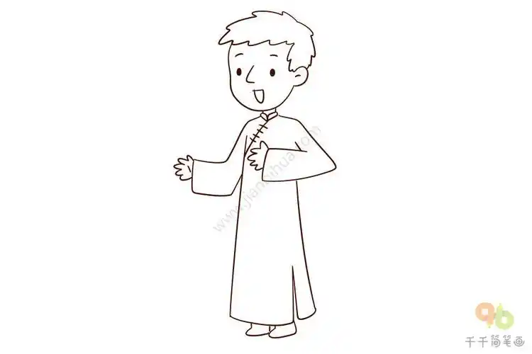 相声演员简笔画如何画