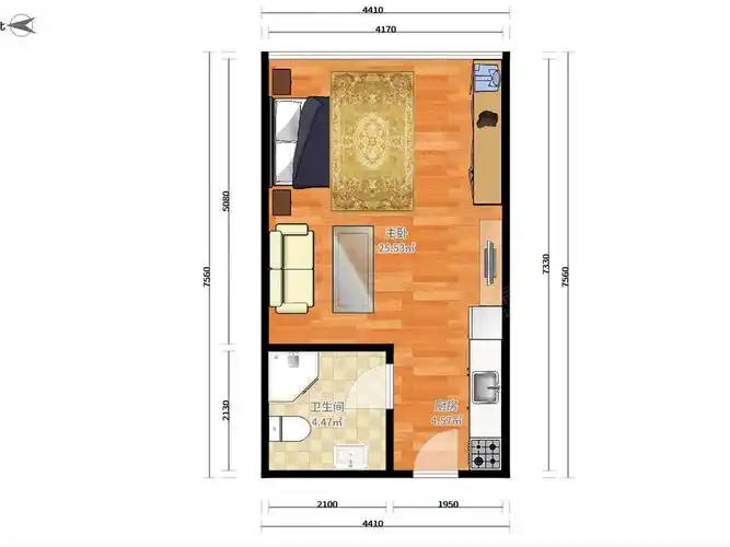 滨海御庭单间公寓拎包入住