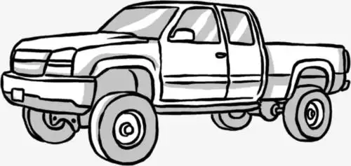 立体皮卡车的简笔画