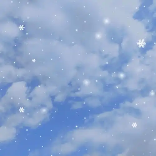 蓝蓝的天空雪花飘飘美哉