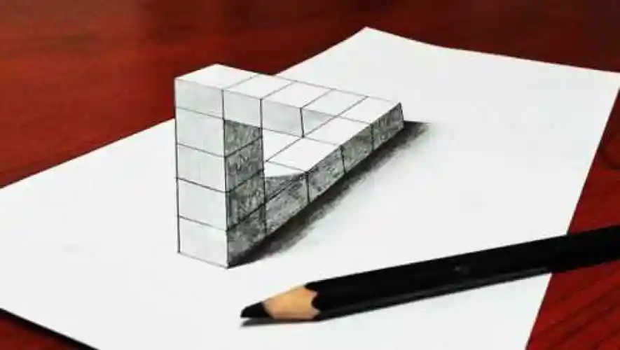 手绘立体画奇妙的视觉错位