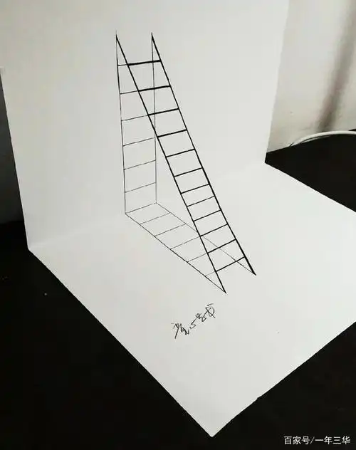 美术小课堂,制作3d立体梯子画