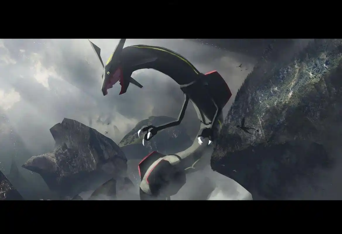 宝可梦壁纸 神兽篇 闪光裂空座 4k画质 黒い嵐 转载来自画师  あすて