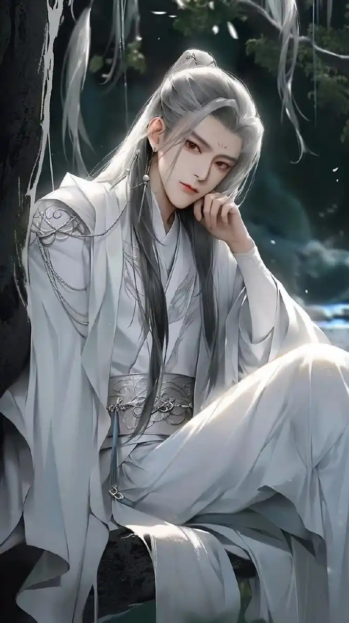 古风高冷帅气银发男生头像壁纸 676767 #古风头像# #乐享周末