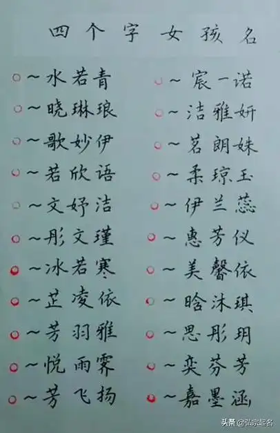 四个字的女孩名字