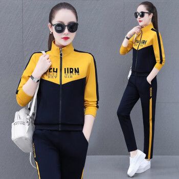 柏菁运动套装女春秋季新款时尚立领两件套休闲运动服流行运动装卫衣女