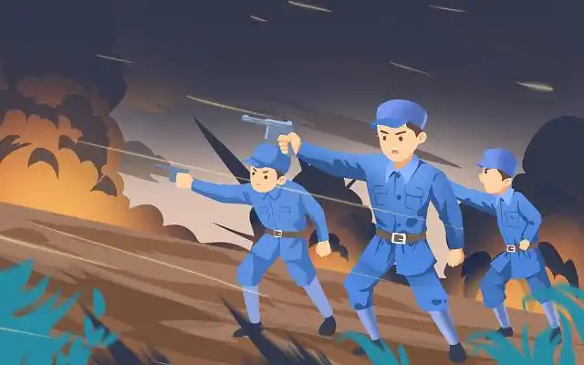 抗战胜利日七七事变原创插画海报红色卡通抗战胜利76周年抗日战争胜利