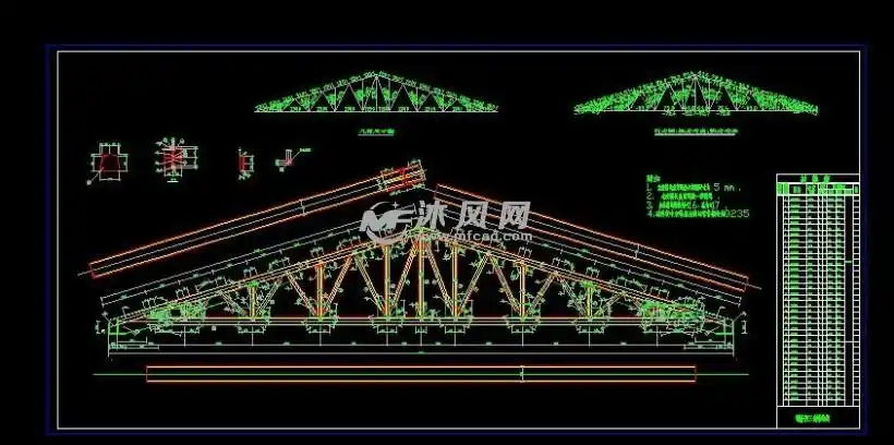 三角钢梁结构 - 工农业建筑图纸 - 沐风网