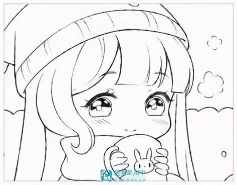 简笔画15张可爱呆萌女孩动漫线稿图片免费下载编号5226478动漫人物简