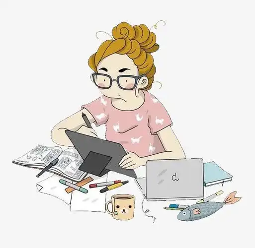 卡通工作女孩
