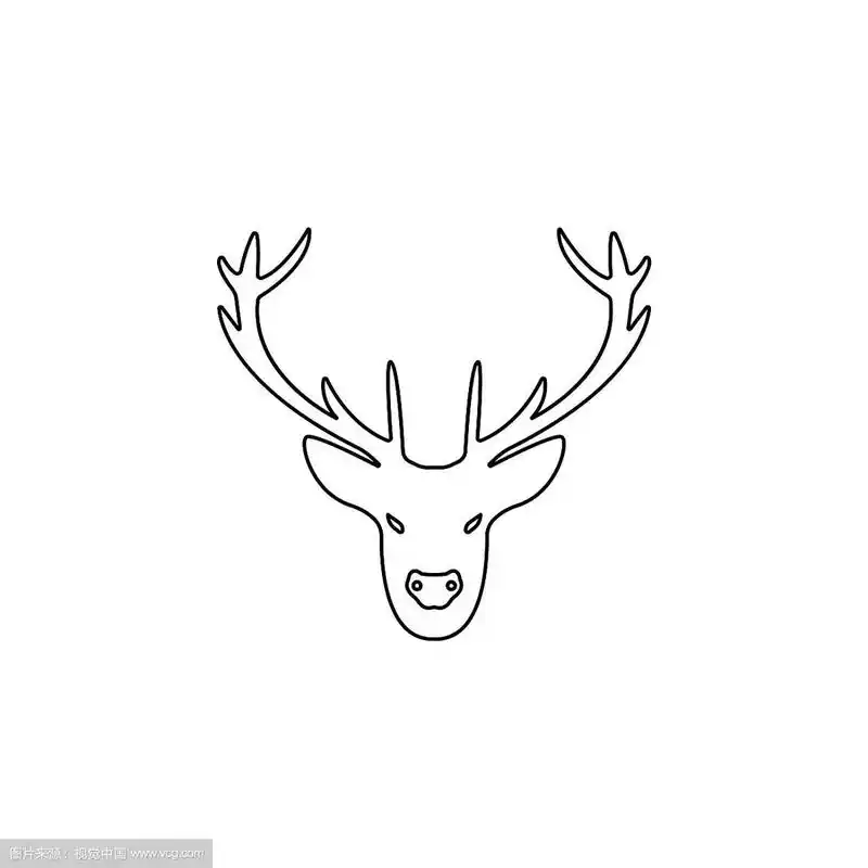 一个鹿头轮廓线图标