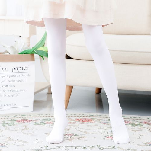夏季薄款舞蹈袜女童打底裤纯棉儿童连裤袜白色丝袜宝宝长筒袜专用
