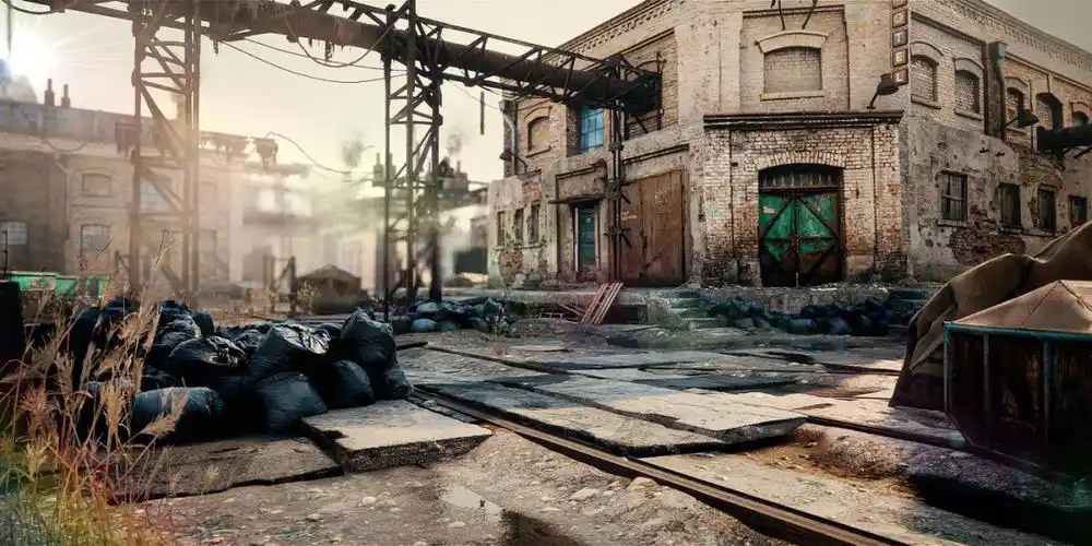 c4d场景设计废土楼房