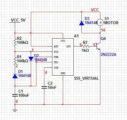 用555多谐振荡电路输出控制直流电机循环延时转动 为什么我用三极管