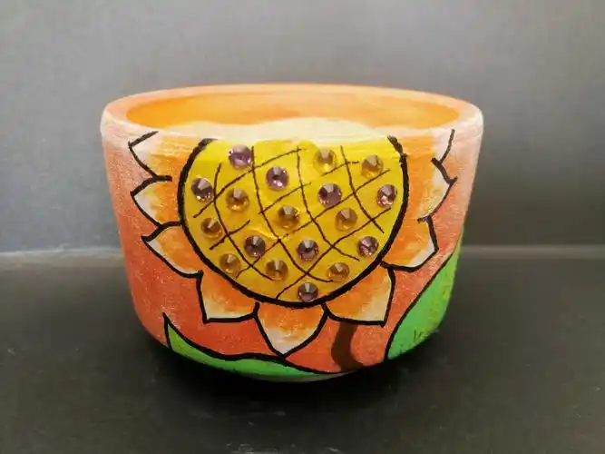 "五彩缤纷"丙烯画多肉花盆手工作品展