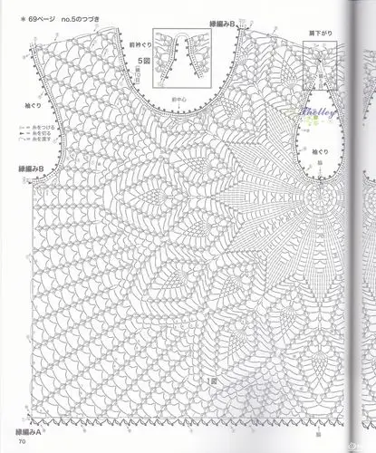 【尾萝】漂亮的菠萝花上衣视频第10集,图解高清,双击图片放大保存.