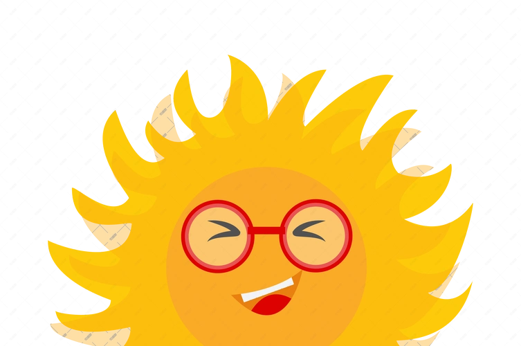 小暑可爱的拟人化太阳元素设计