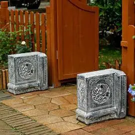 仿石雕 石墩矮墩小号方形抱鼓石 别墅民宿酒店会所门口门墩摆件