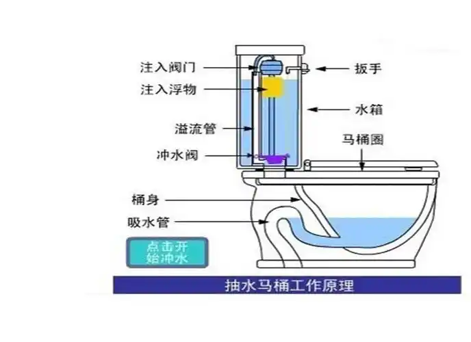 抽水马桶结构图详解 抽水马桶工作原理介绍 - 马桶内部剖面图 - 实验