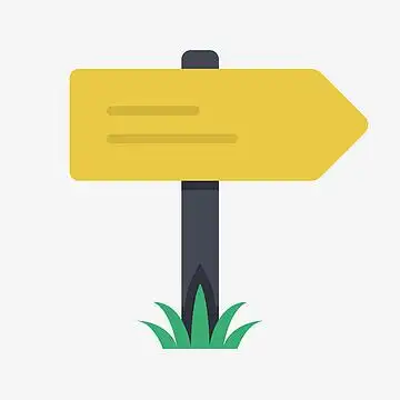 黄色扁平化路牌元素(1500x1500)aipng卡通插图交通安全(2101x1663)png