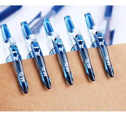 蓝黑笔 医生护士用笔按动式0.5墨蓝墨兰笔芯0.