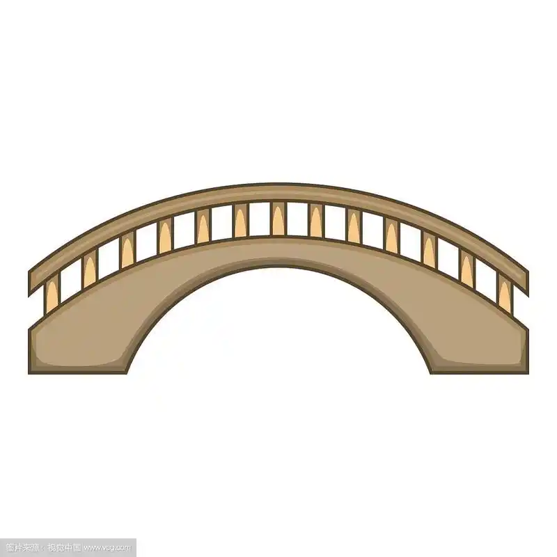 圆形桥图标卡通风格